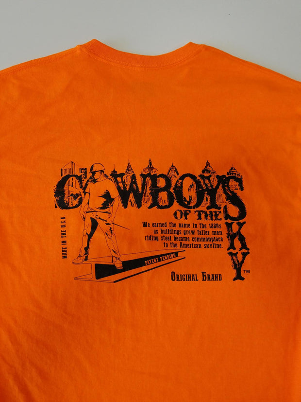 "Cowboys of the Sky" Logo Tagless T-Shirt (front & back) Orange